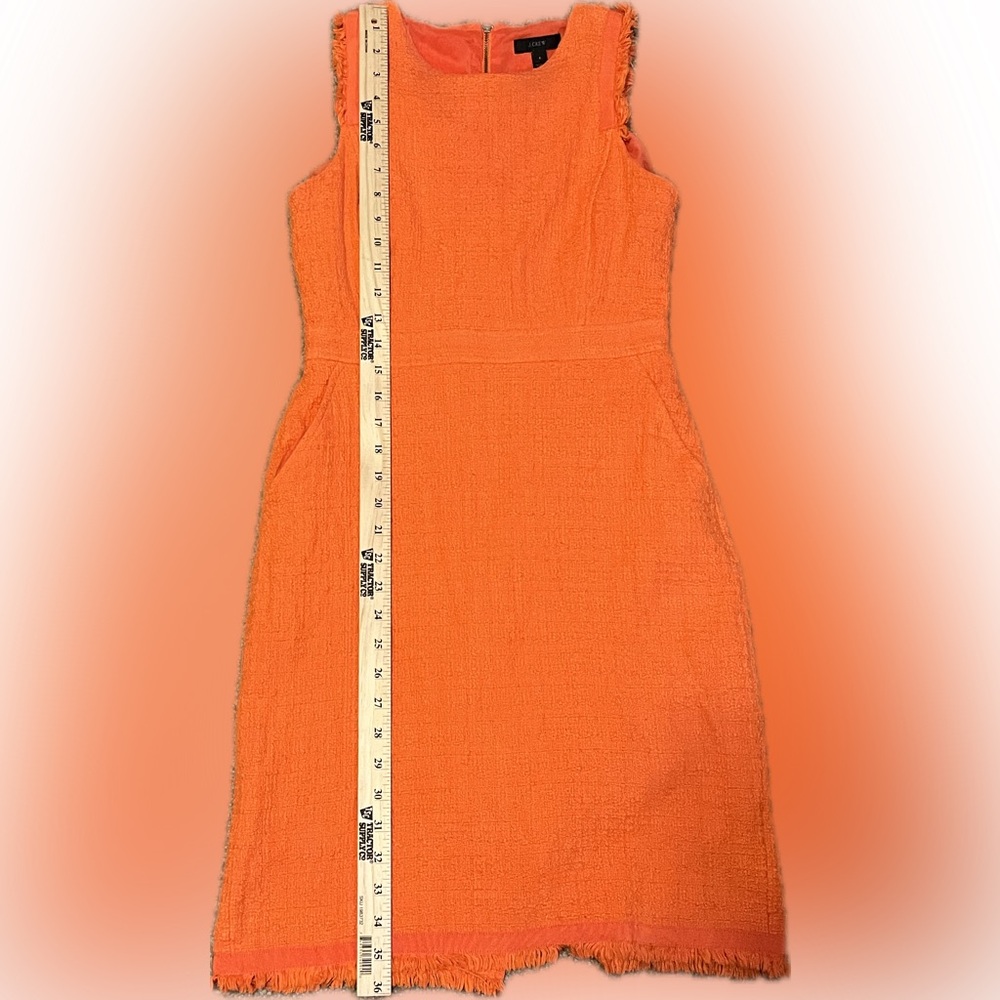 J. Crew Neon Persimmon Sheath Tweed Dress size 6 - Picture 7 of 14
